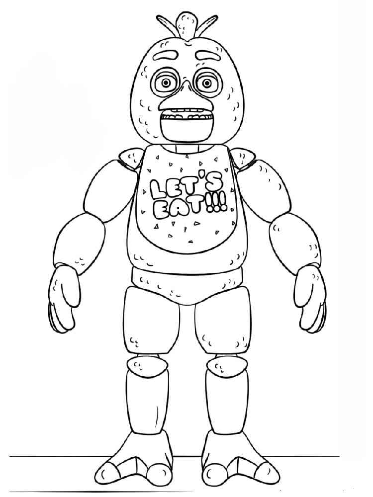 Chica Animatronic FNAF coloring page