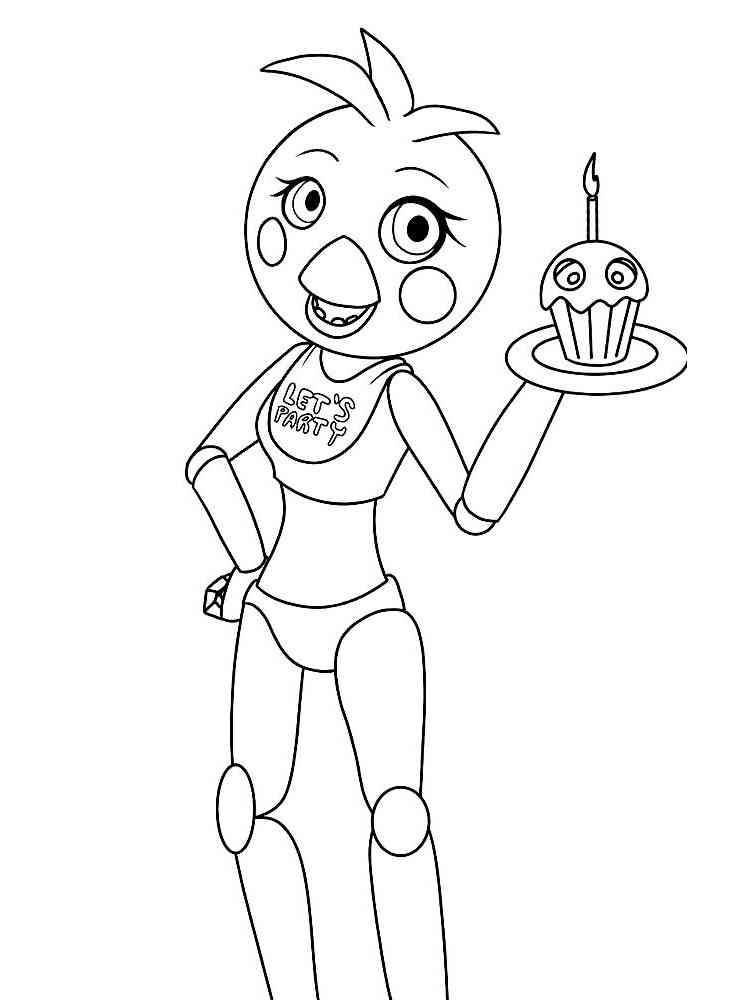 Chica FNAF coloring page