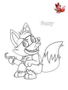 Cute Foxy FNAF coloring page