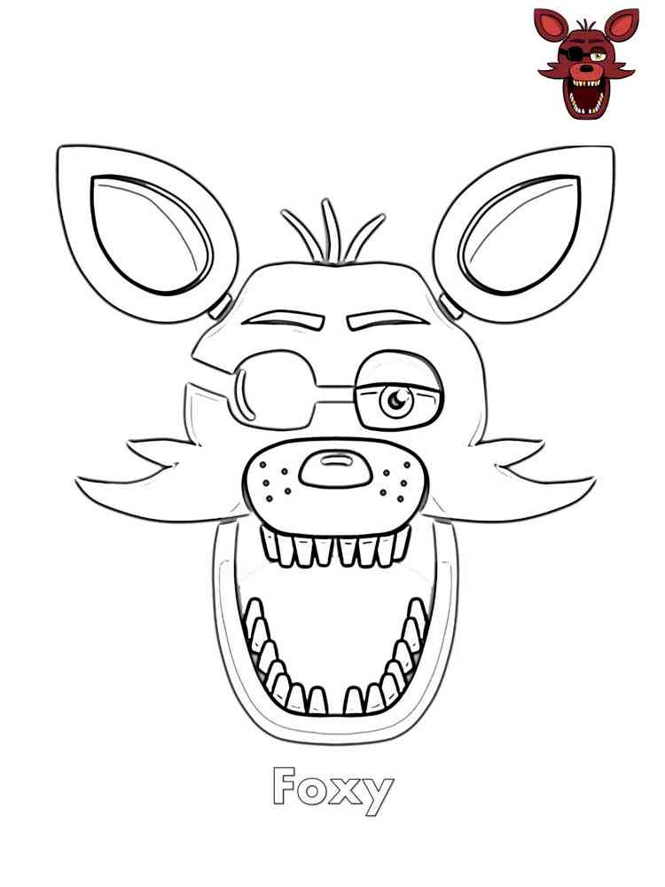 Foxy Face FNAF coloring page