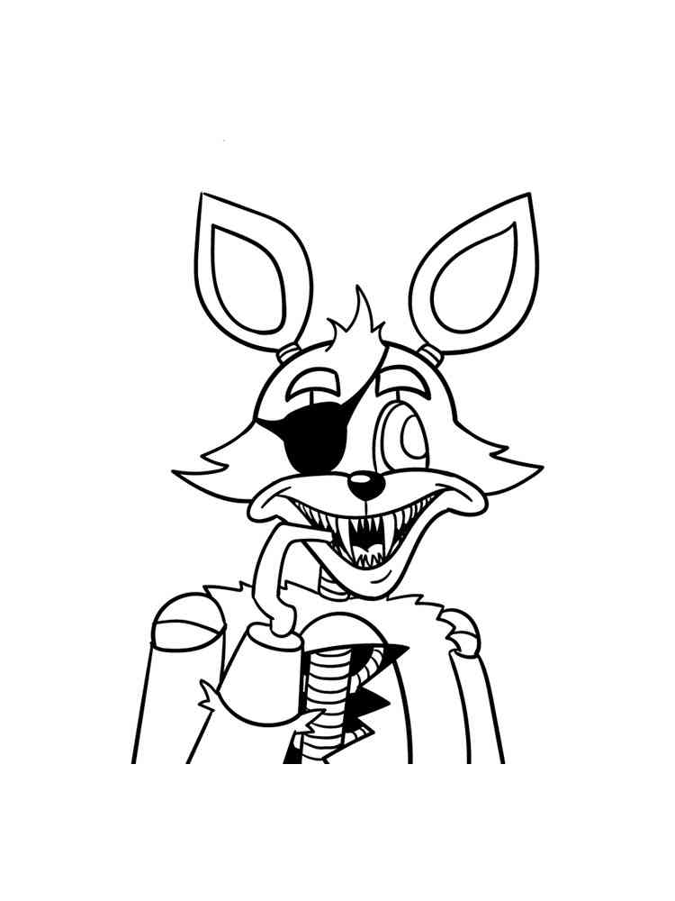 Cool Foxy FNAF coloring page