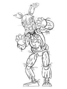 Angry Springtrap FNAF coloring page