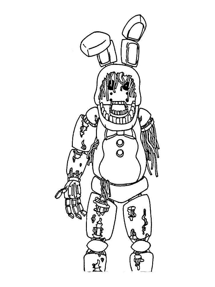 Animatronic Bonnie FNAF coloring page
