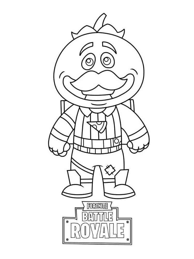 Tomatohead Fortnite coloring page