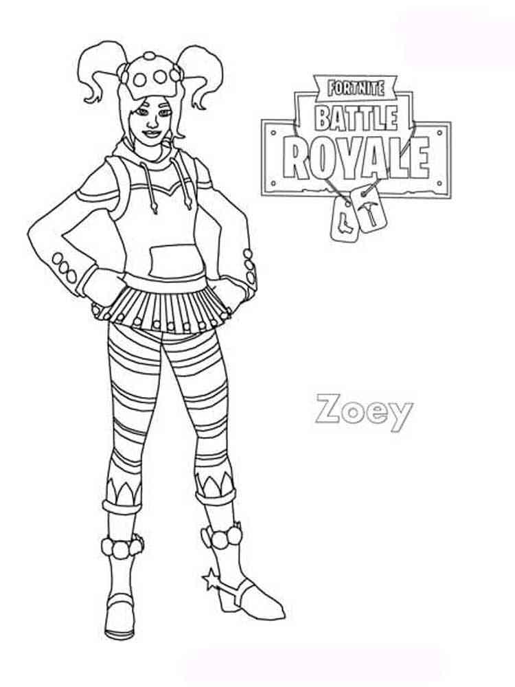 Zoey Fortnite coloring page