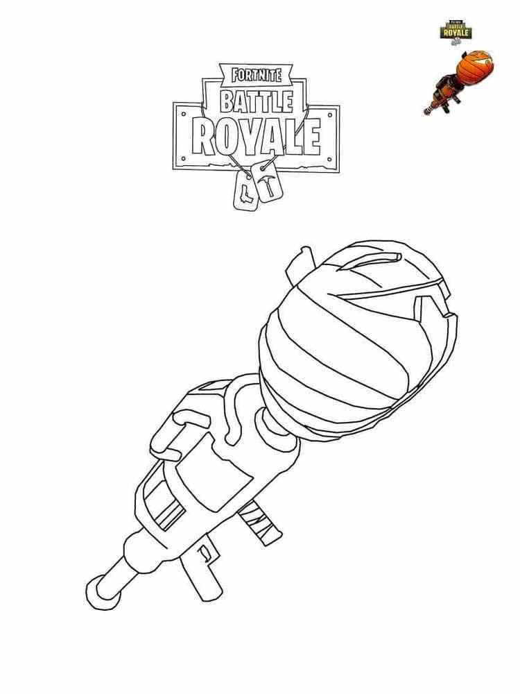 Pumpkin Rocket Launcher Fortnite coloring page