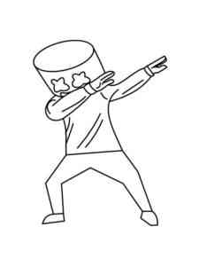 Marshmello from Fortnite coloring page