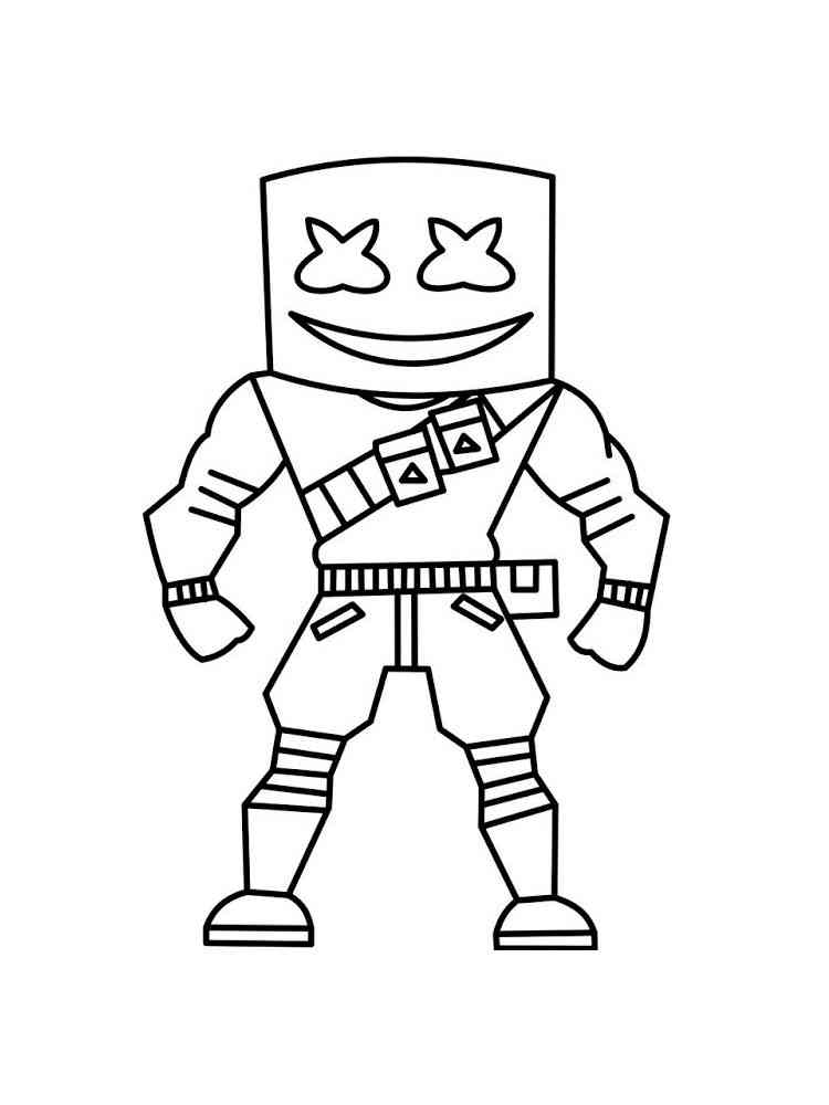 Strong Marshmello Fortnite coloring page