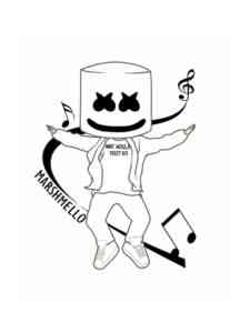 DJ Marshmello Fortnite coloring page