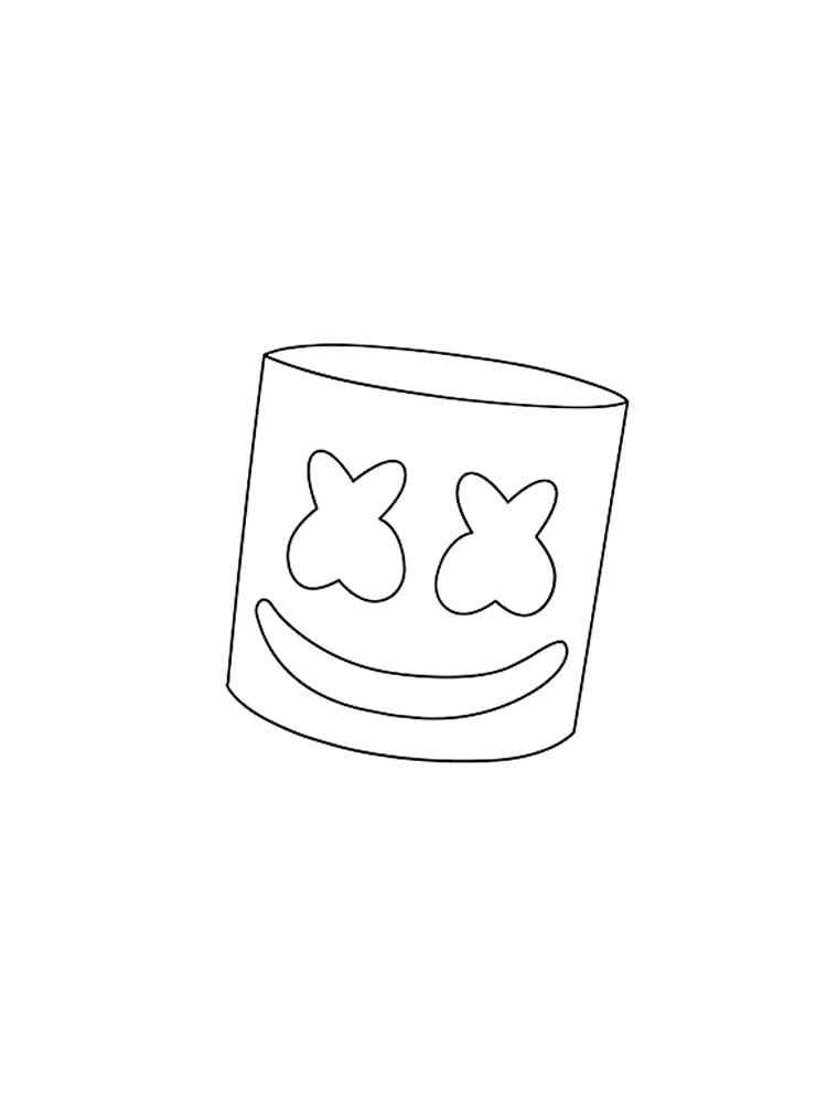 Head Marshmello Fortnite coloring page