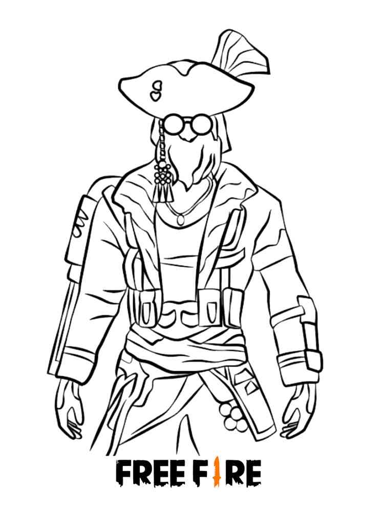 Free Fire Character 2 coloring page