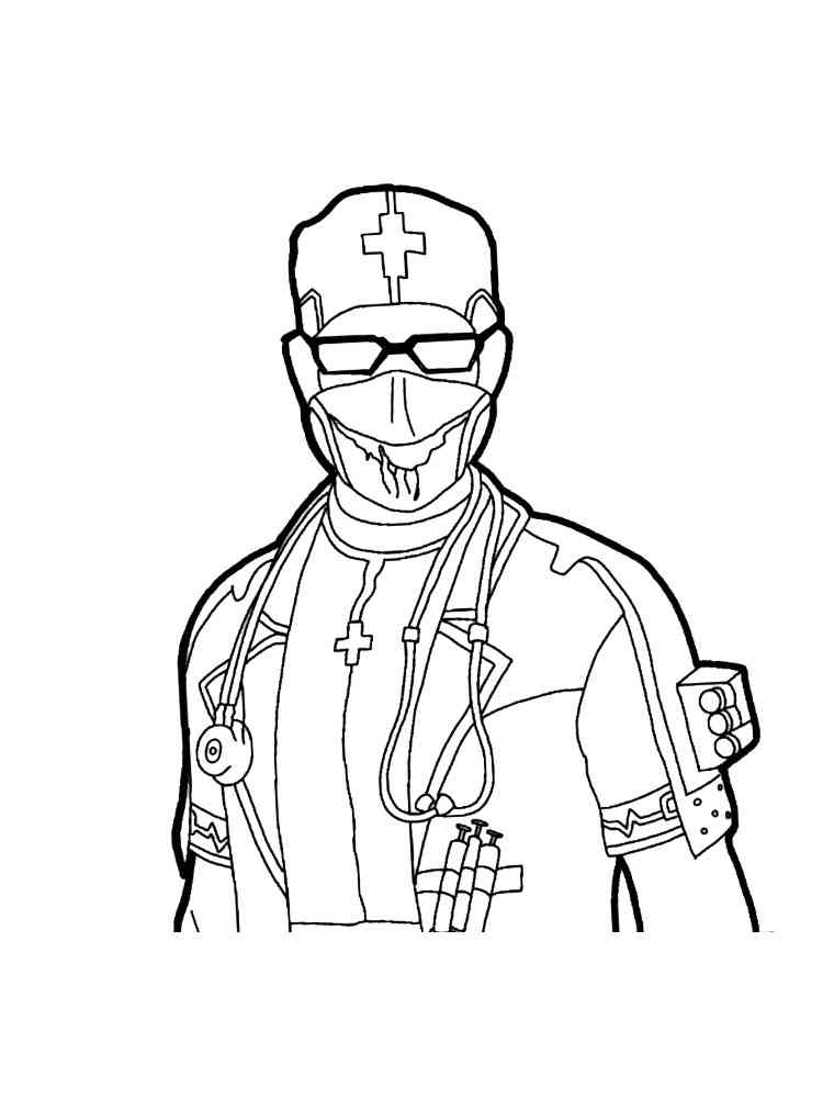 Dr Sanity Free Fire coloring page