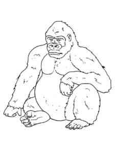 Realistic Gorilla coloring page