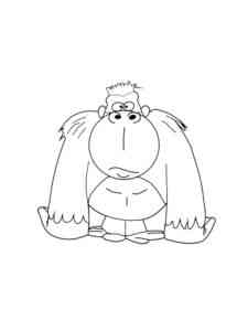 Big Cartoon Gorilla coloring page