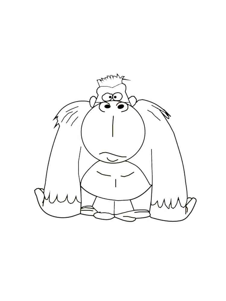 Big Cartoon Gorilla coloring page