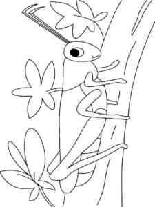 Grasshopper On Tree coloring page