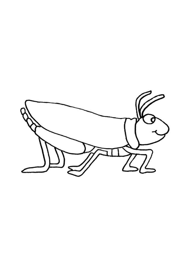 Simple Cartoon Grasshopper coloring page