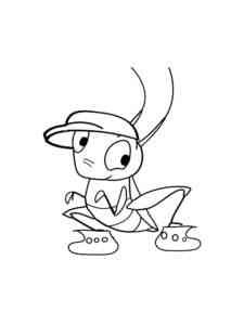 Grasshopper in Cap coloring page