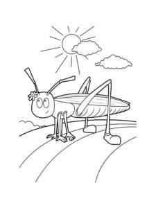 Grasshopper in the field coloring page