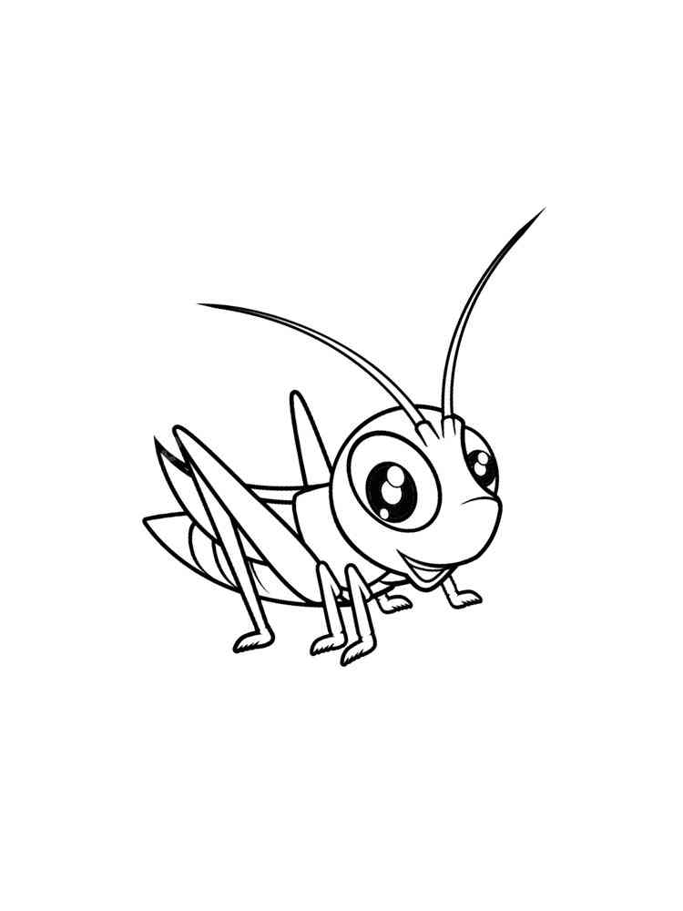 Cute Grasshopper coloring page