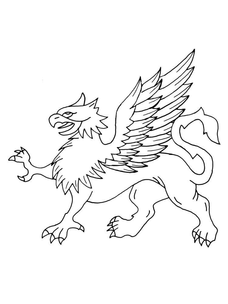 Simple Heraldic Griffon coloring page
