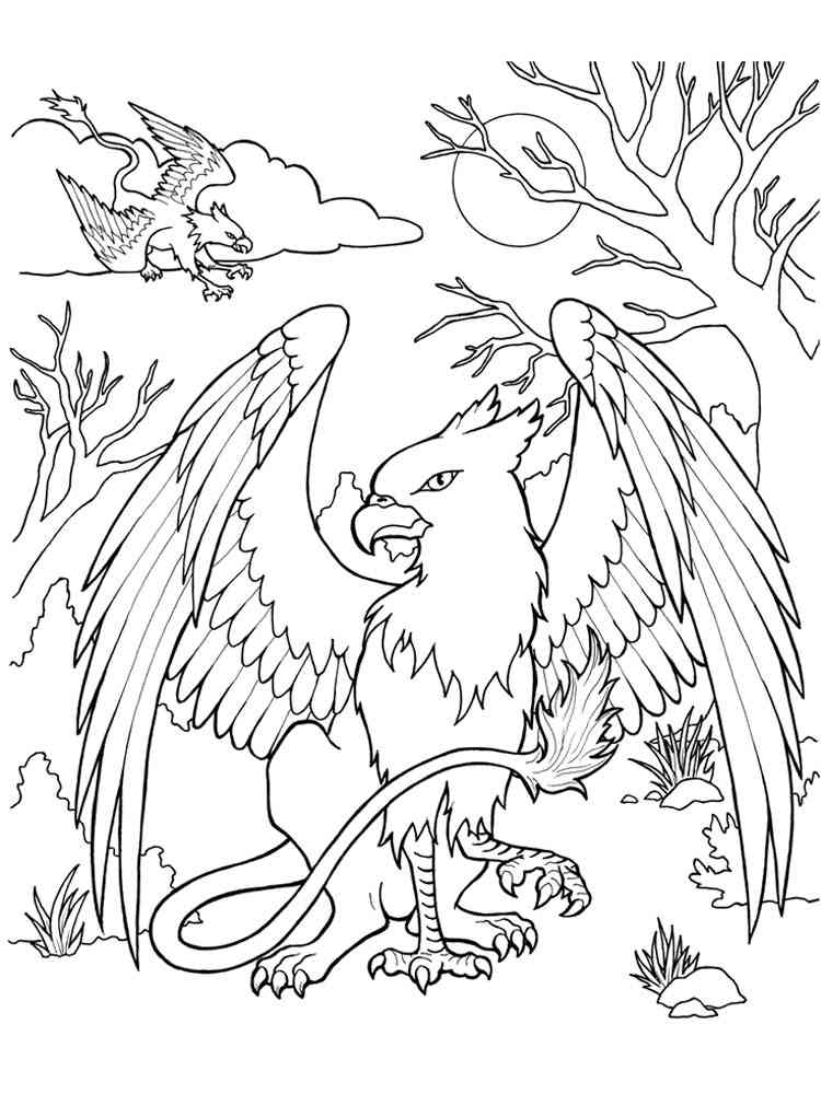 Griffons coloring page