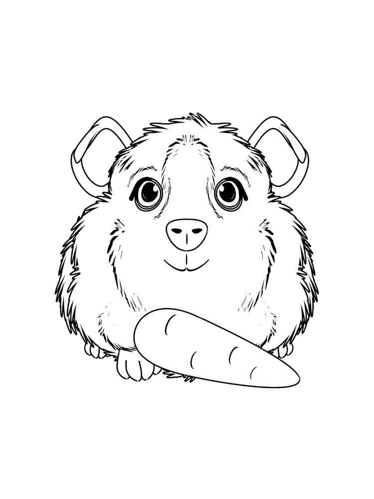 Guinea Pig with Carrot coloring page