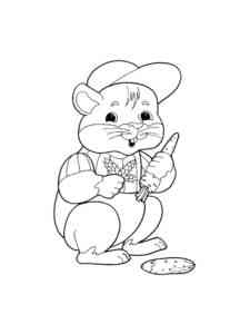 Hamster in Cap coloring page