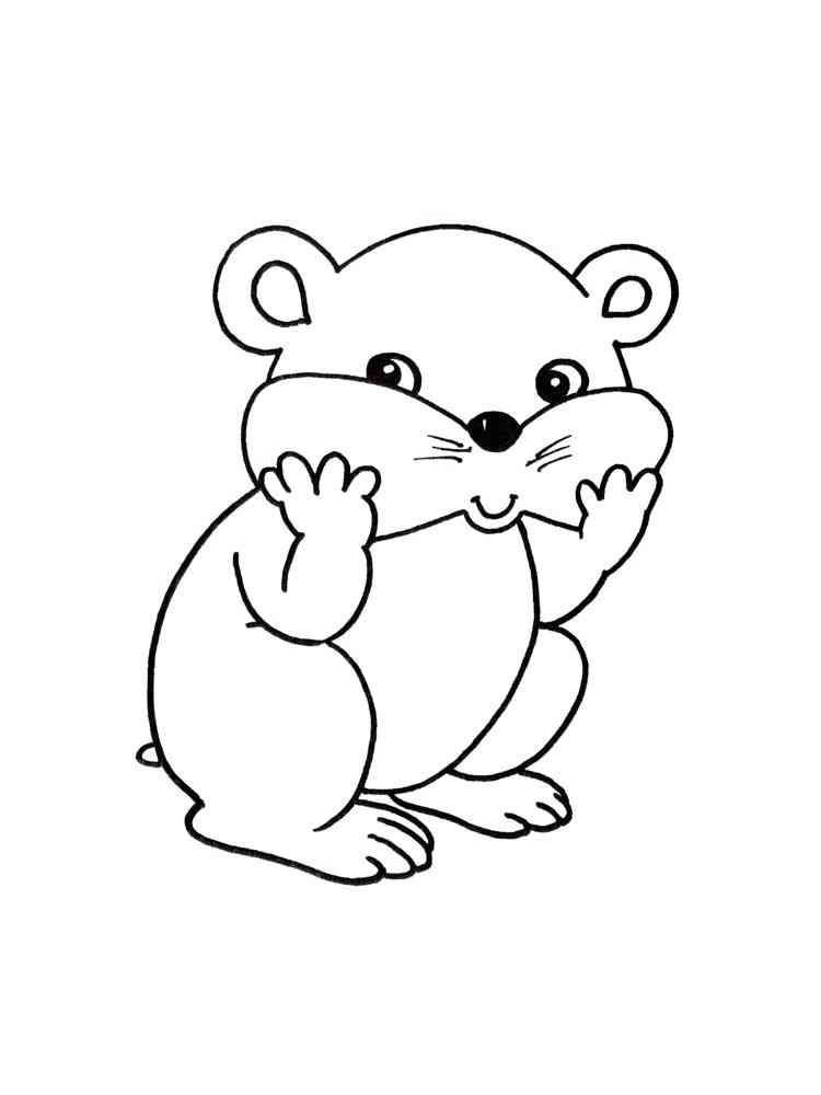 Hamster stuffed his cheeks coloring page