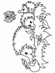 Hedgehogs Famaly coloring page