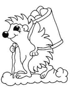 Easy Cartoon Hedgehog coloring page