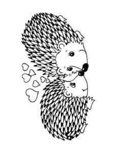 Lovers Hedgehogs coloring page