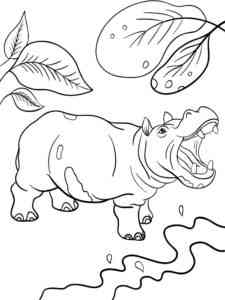 Hippo Opens Big Mouth coloring page