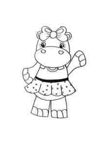 Hippo in the skirt coloring page