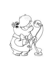 Hippo Sing coloring page