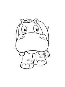 Cautious Hippo coloring page