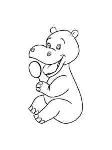Hippo and Lollipop coloring page