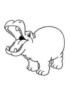 Hippo Opens Mouth coloring page