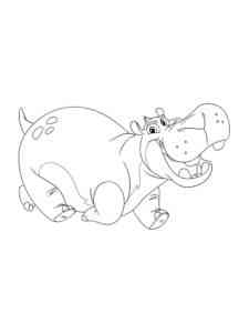 Running Hippo coloring page