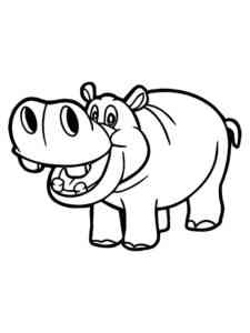 Happy Cartoon Hippo coloring page