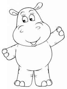 Easy Cute Hippo coloring page