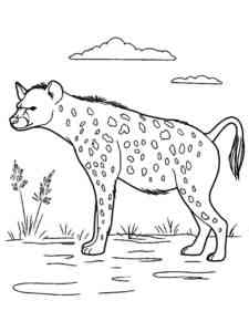 Realistic Hyena coloring page