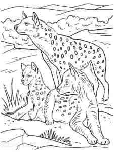 Hyenas Famaly coloring page