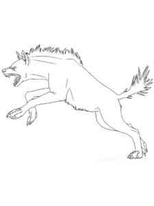 Angry Striped Hyena coloring page