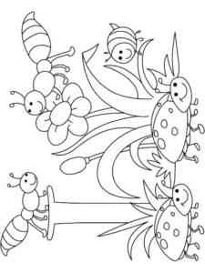 Cute Insects coloring page