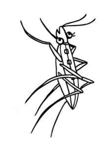 Cartoon Grasshopper 2 coloring page