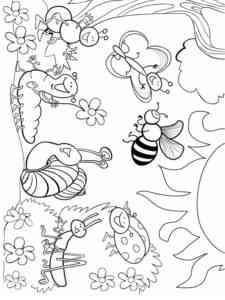 Funny Insects coloring page