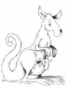 Funny Red Kangaroo coloring page