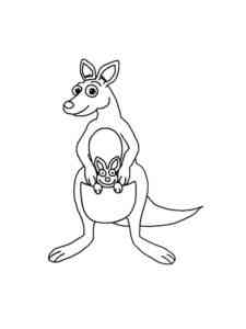 Simple Funny Kangaroo coloring page