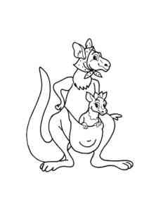 Kangaroo in a headscarf coloring page